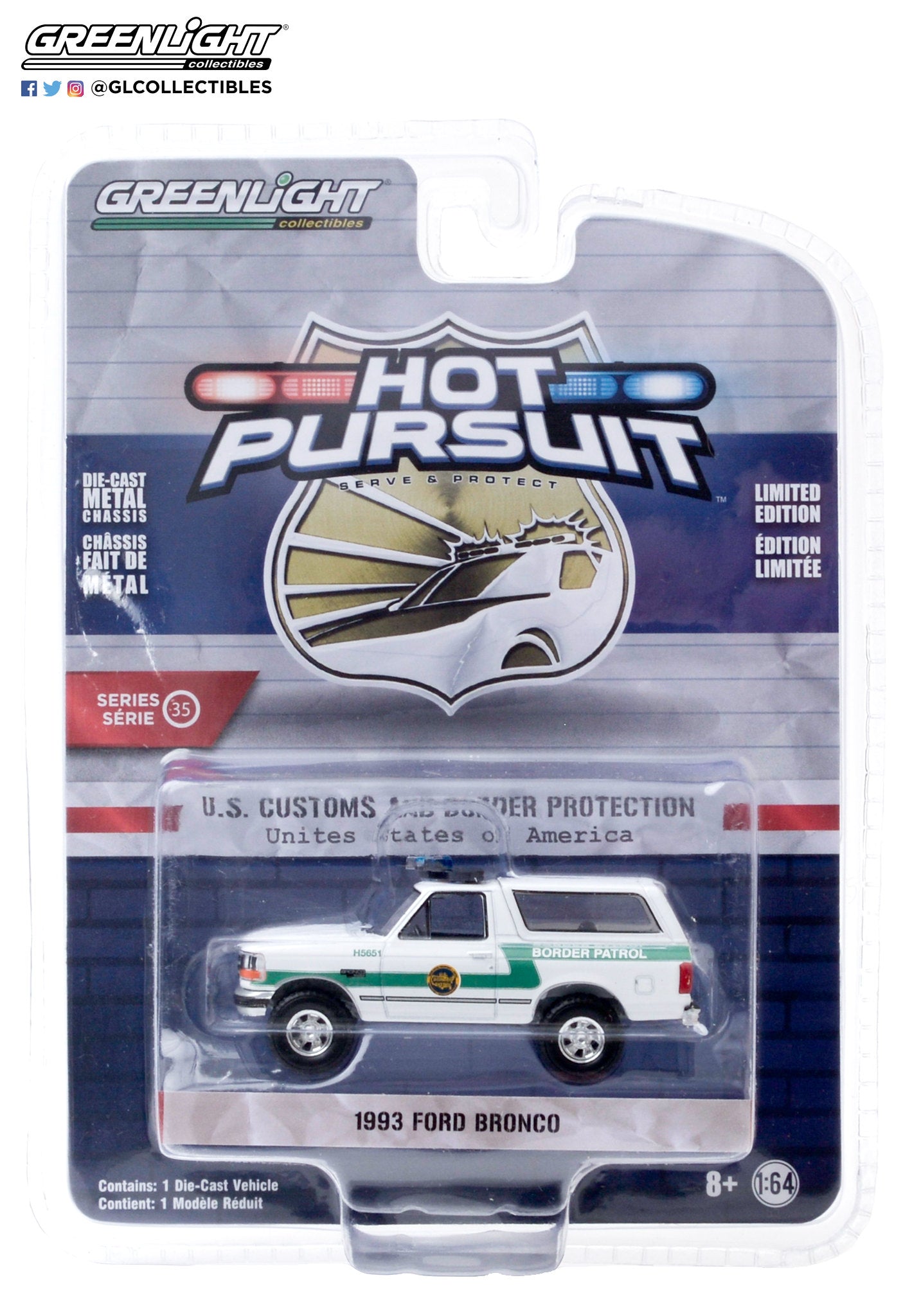 GreenLight - 1993 Ford Bronco - Border Patrol