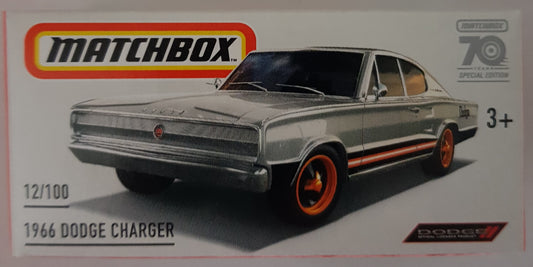 Matchbox - Power Grab - 1966 Dodge Charger - Silver 70 Years