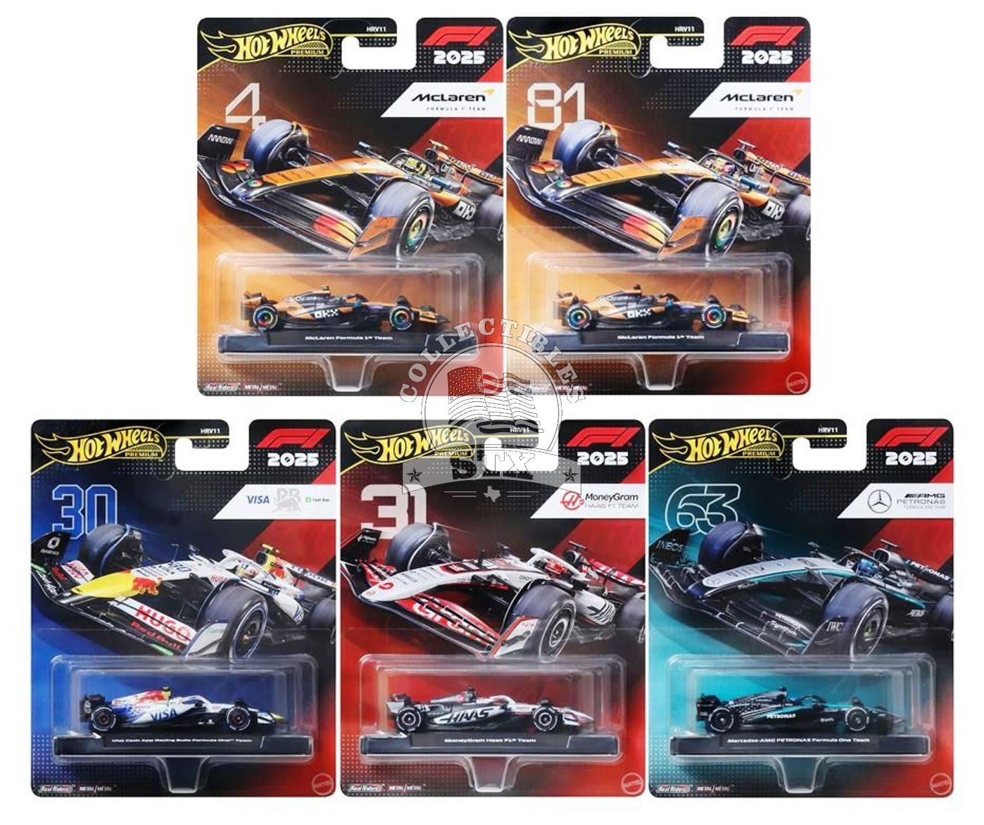 2026 Hot Wheels Premium Formula 1 - Set of 5 Cars